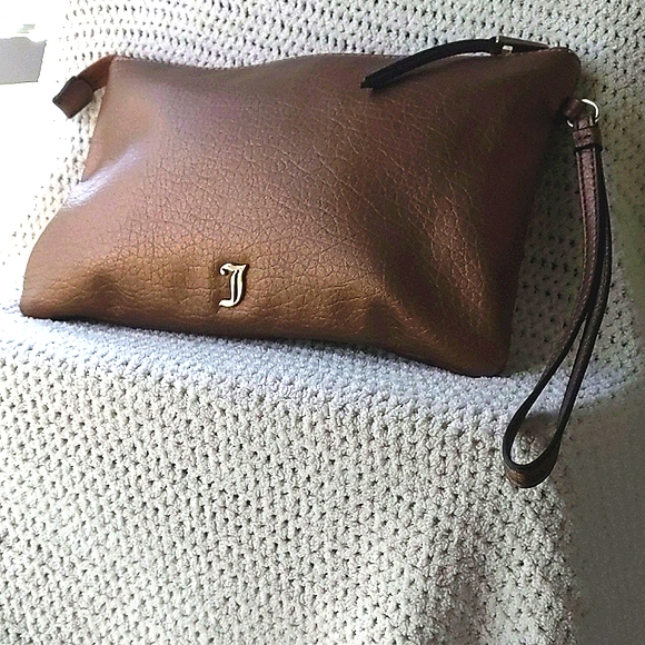 JUICY COUTURE PARTY Wristlet Purse Handbag Copper Sequin Graphics NWOT's - Picture 2 of 11